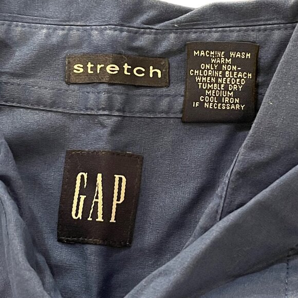 Gap button up stretch shirt blue long sleeve Size Large blue - Picture 2 of 9